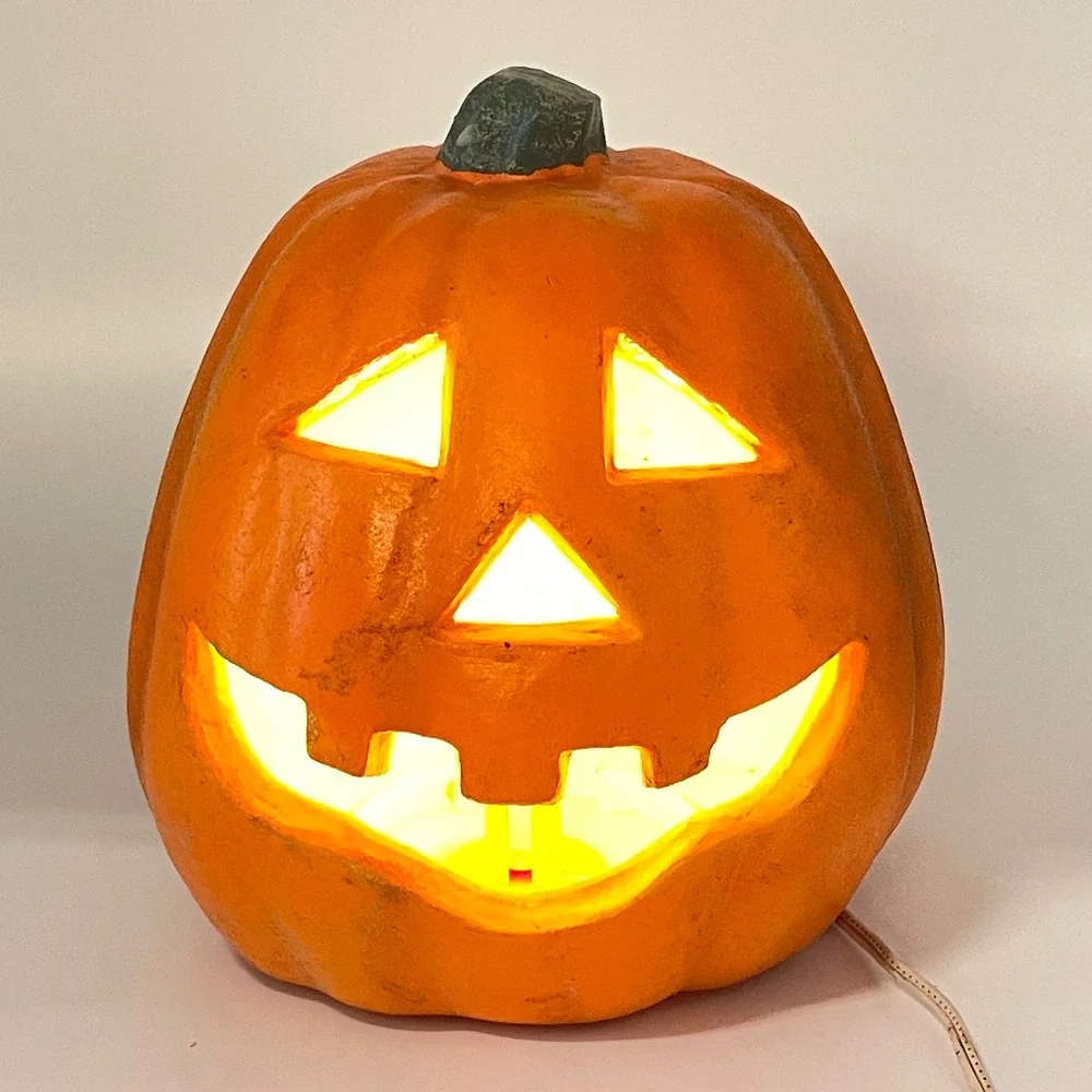 Vintage 1998 Paper Magic Group Halloween Jack O Lantern Blow Mold Light Up 9.5in